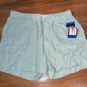 NWT mint green Briggs linen blend shorts size large